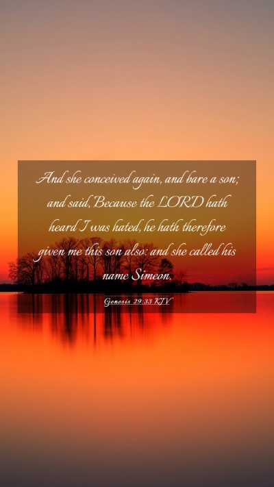 Picture 03 - Genesis 29:33 KJV Mobile Phone Wallpaper - And she conceived again, and bare a son; and - Mobile Bible Verse Wallpaper
