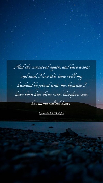 Picture 03 - Genesis 29:34 KJV Mobile Phone Wallpaper - And she conceived again, and bare a son; and - Mobile Bible Verse Wallpaper