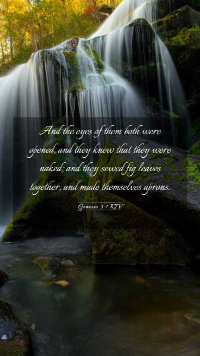 Picture 03 - Genesis 3:7 KJV Mobile Phone Wallpaper - And the eyes of them both were opened, and they - Mobile Bible Verse Wallpaper