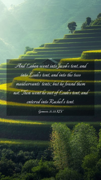 Picture 03 - Genesis 31:33 KJV Mobile Phone Wallpaper - And Laban went into Jacob's tent, and into Leah's - Mobile Bible Verse Wallpaper