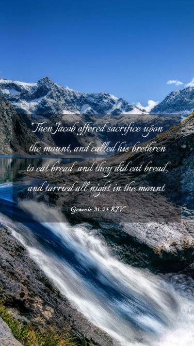 Picture 03 - Genesis 31:54 KJV Mobile Phone Wallpaper - Then Jacob offered sacrifice upon the mount, and - Mobile Bible Verse Wallpaper