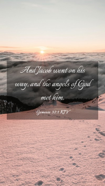 Picture 03 - Genesis 32:1 KJV Mobile Phone Wallpaper - And Jacob went on his way, and the angels of God - Mobile Bible Verse Wallpaper