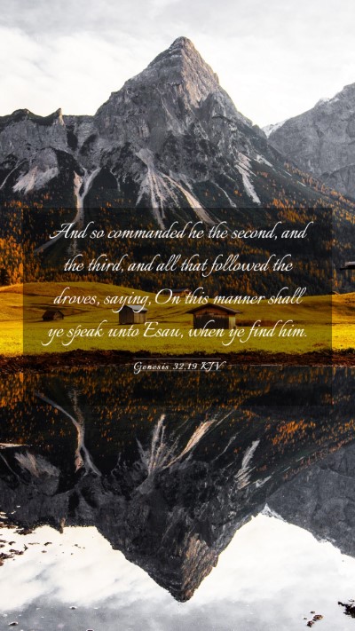 Picture 03 - Genesis 32:19 KJV Mobile Phone Wallpaper - And so commanded he the second, and the third, - Mobile Bible Verse Wallpaper