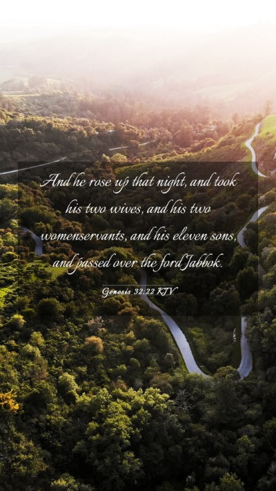 Picture 03 - Genesis 32:22 KJV Mobile Phone Wallpaper - And he rose up that night, and took his two - Mobile Bible Verse Wallpaper