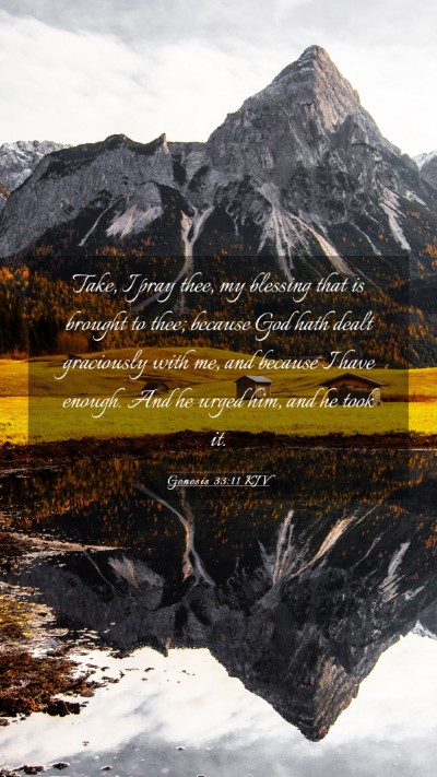 Picture 03 - Genesis 33:11 KJV Mobile Phone Wallpaper - Take, I pray thee, my blessing that is brought to - Mobile Bible Verse Wallpaper