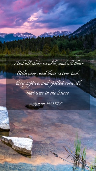 Picture 03 - Genesis 34:29 KJV Mobile Phone Wallpaper - And all their wealth, and all their little ones, - Mobile Bible Verse Wallpaper