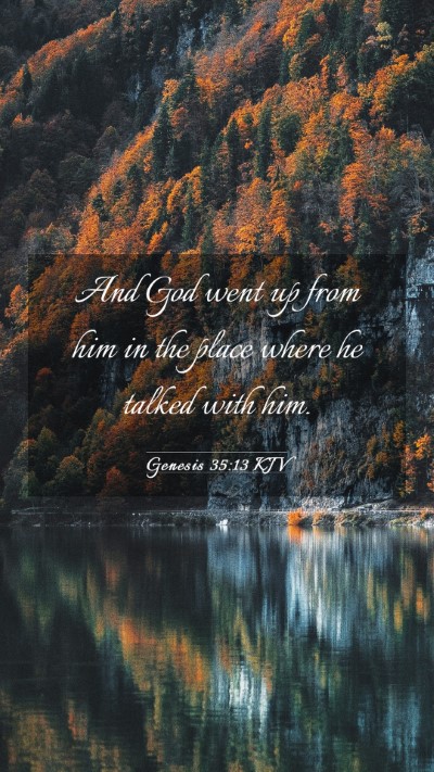 Picture 03 - Genesis 35:13 KJV Mobile Phone Wallpaper - And God went up from him in the place where he - Mobile Bible Verse Wallpaper