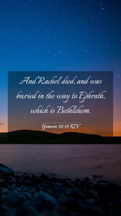 Picture 03 - Genesis 35:19 KJV Mobile Phone Wallpaper - And Rachel died, and was buried in the way to - Mobile Bible Verse Wallpaper