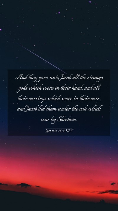 Picture 03 - Genesis 35:4 KJV Mobile Phone Wallpaper - And they gave unto Jacob all the strange gods - Mobile Bible Verse Wallpaper