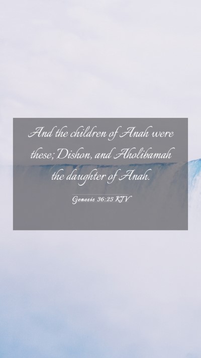 Picture 03 - Genesis 36:25 KJV Mobile Phone Wallpaper - And the children of Anah were these; Dishon, and - Mobile Bible Verse Wallpaper