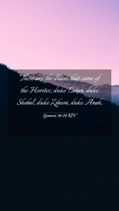 Picture 03 - Genesis 36:29 KJV Mobile Phone Wallpaper - These are the dukes that came of the Horites; - Mobile Bible Verse Wallpaper
