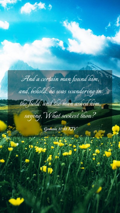 Picture 03 - Genesis 37:15 KJV Mobile Phone Wallpaper - And a certain man found him, and, behold, he was - Mobile Bible Verse Wallpaper