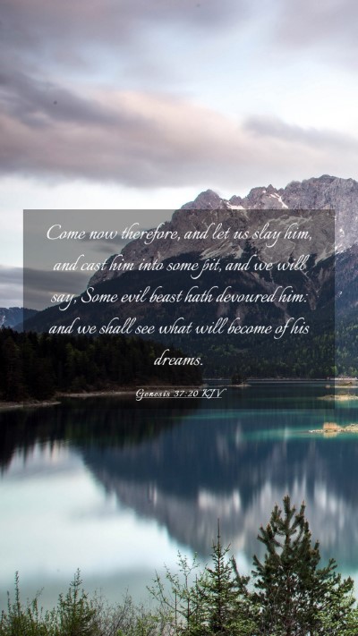 Picture 03 - Genesis 37:20 KJV Mobile Phone Wallpaper - Come now therefore, and let us slay him, and cast - Mobile Bible Verse Wallpaper