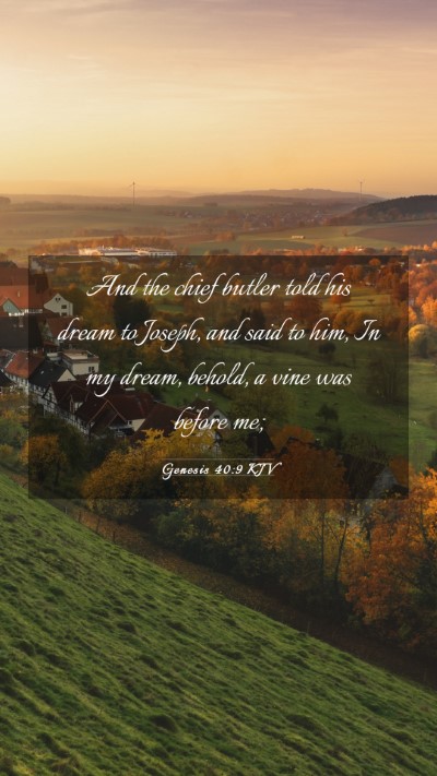 Picture 03 - Genesis 40:9 KJV Mobile Phone Wallpaper - And the chief butler told his dream to Joseph, - Mobile Bible Verse Wallpaper