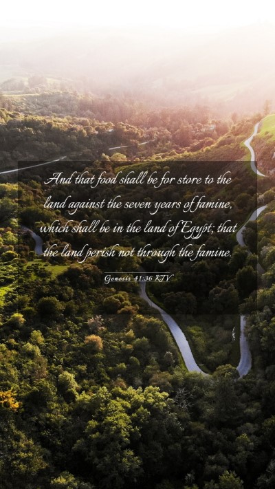 Picture 03 - Genesis 41:36 KJV Mobile Phone Wallpaper - And that food shall be for store to the land - Mobile Bible Verse Wallpaper