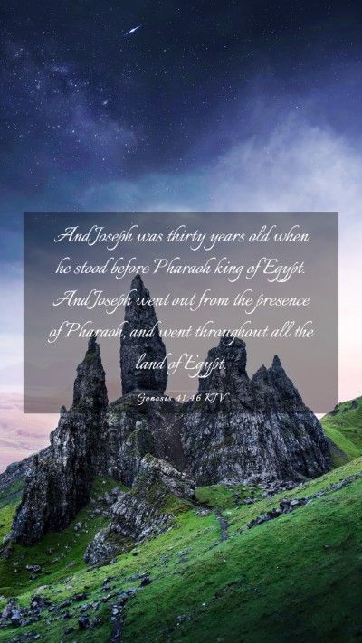Picture 03 - Genesis 41:46 KJV Mobile Phone Wallpaper - And Joseph was thirty years old when he stood - Mobile Bible Verse Wallpaper