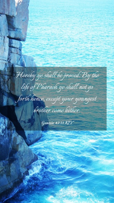 Picture 03 - Genesis 42:15 KJV Mobile Phone Wallpaper - Hereby ye shall be proved: By the life of Pharaoh - Mobile Bible Verse Wallpaper