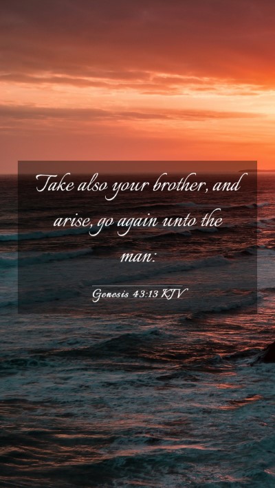 Picture 03 - Genesis 43:13 KJV Mobile Phone Wallpaper - Take also your brother, and arise, go again unto - Mobile Bible Verse Wallpaper