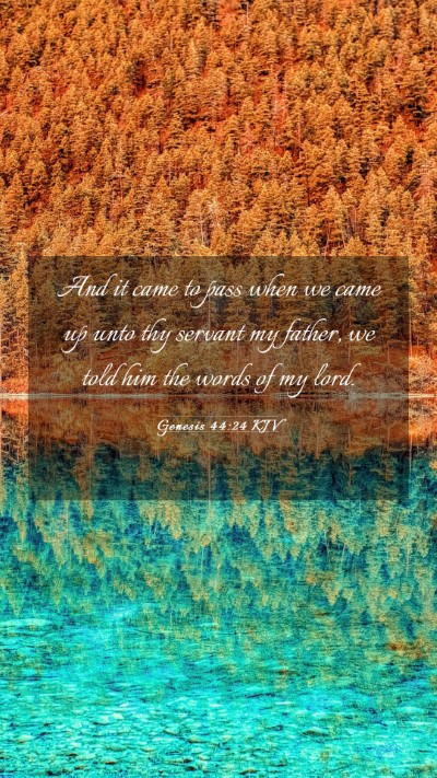 Picture 03 - Genesis 44:24 KJV Mobile Phone Wallpaper - And it came to pass when we came up unto thy - Mobile Bible Verse Wallpaper