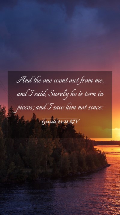 Picture 03 - Genesis 44:28 KJV Mobile Phone Wallpaper - And the one went out from me, and I said, Surely - Mobile Bible Verse Wallpaper