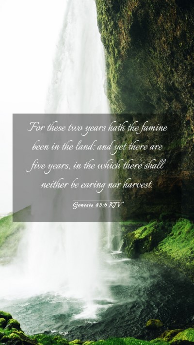Picture 03 - Genesis 45:6 KJV Mobile Phone Wallpaper - For these two years hath the famine been in the - Mobile Bible Verse Wallpaper