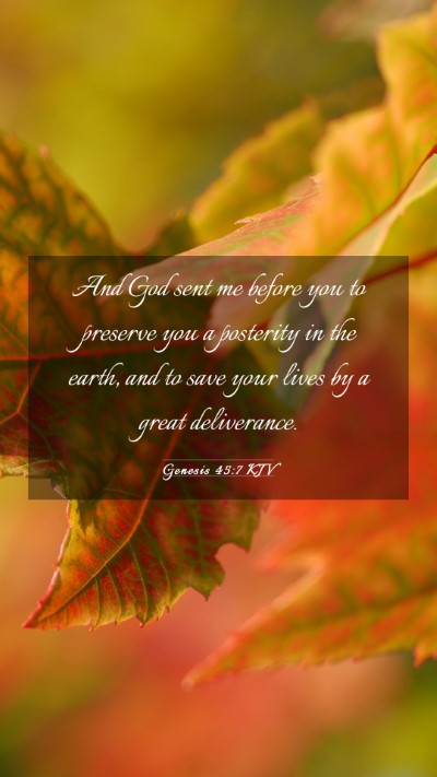 Picture 03 - Genesis 45:7 KJV Mobile Phone Wallpaper - And God sent me before you to preserve you a - Mobile Bible Verse Wallpaper