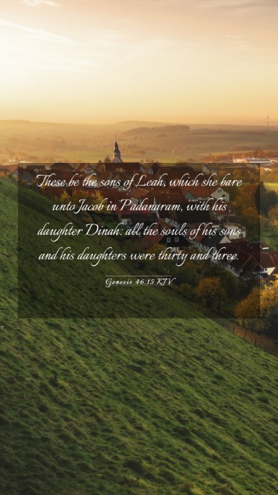 Picture 03 - Genesis 46:15 KJV Mobile Phone Wallpaper - These be the sons of Leah, which she bare unto - Mobile Bible Verse Wallpaper