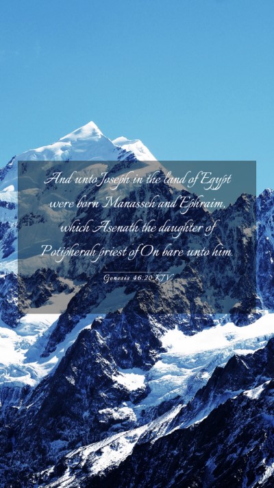 Picture 03 - Genesis 46:20 KJV Mobile Phone Wallpaper - And unto Joseph in the land of Egypt were born - Mobile Bible Verse Wallpaper