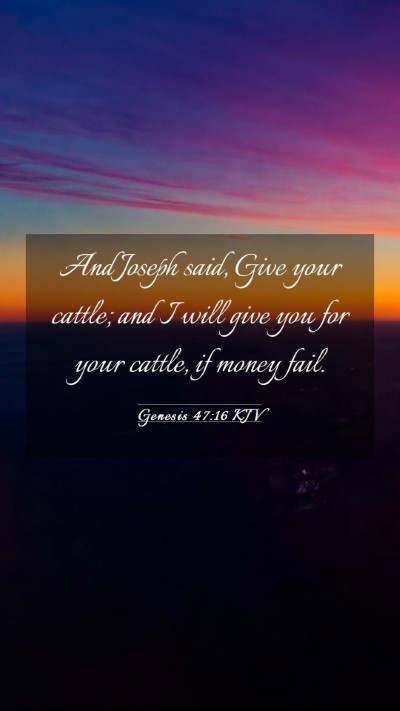 Picture 03 - Genesis 47:16 KJV Mobile Phone Wallpaper - And Joseph said, Give your cattle; and I will - Mobile Bible Verse Wallpaper