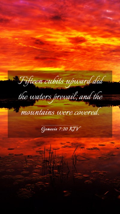 Picture 03 - Genesis 7:20 KJV Mobile Phone Wallpaper - Fifteen cubits upward did the waters prevail; and - Mobile Bible Verse Wallpaper