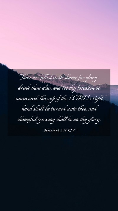 Picture 03 - Habakkuk 2:16 KJV Mobile Phone Wallpaper - Thou art filled with shame for glory: drink thou - Mobile Bible Verse Wallpaper