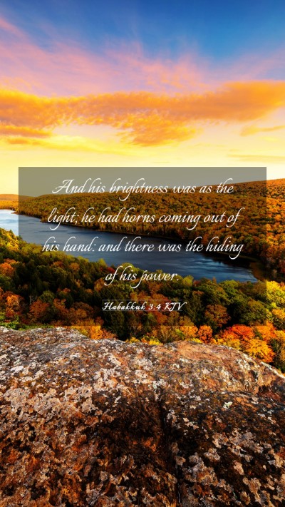 Picture 03 - Habakkuk 3:4 KJV Mobile Phone Wallpaper - And his brightness was as the light; he had horns - Mobile Bible Verse Wallpaper