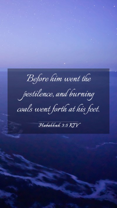 Picture 03 - Habakkuk 3:5 KJV Mobile Phone Wallpaper - Before him went the pestilence, and burning coals - Mobile Bible Verse Wallpaper