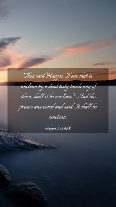 Picture 03 - Haggai 2:13 KJV Mobile Phone Wallpaper - Then said Haggai, If one that is unclean by a - Mobile Bible Verse Wallpaper