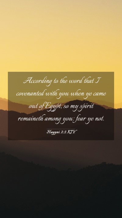 Picture 03 - Haggai 2:5 KJV Mobile Phone Wallpaper - According to the word that I covenanted with you - Mobile Bible Verse Wallpaper