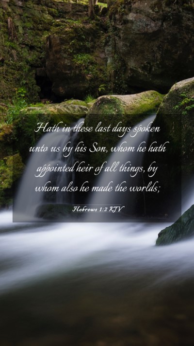 Picture 03 - Hebrews 1:2 KJV Mobile Phone Wallpaper - Hath in these last days spoken unto us by his - Mobile Bible Verse Wallpaper