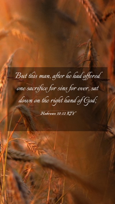 Picture 03 - Hebrews 10:12 KJV Mobile Phone Wallpaper - But this man, after he had offered one sacrifice - Mobile Bible Verse Wallpaper