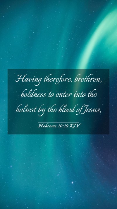 Picture 03 - Hebrews 10:19 KJV Mobile Phone Wallpaper - Having therefore, brethren, boldness to enter - Mobile Bible Verse Wallpaper