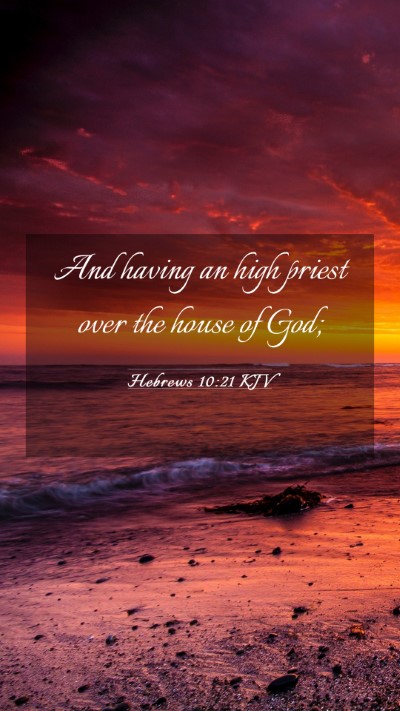 Picture 03 - Hebrews 10:21 KJV Mobile Phone Wallpaper - And having an high priest over the house of - Mobile Bible Verse Wallpaper
