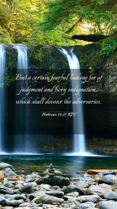 Picture 03 - Hebrews 10:27 KJV Mobile Phone Wallpaper - But a certain fearful looking for of judgment and - Mobile Bible Verse Wallpaper