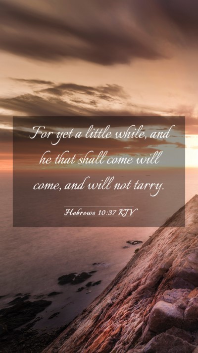 Picture 03 - Hebrews 10:37 KJV Mobile Phone Wallpaper - For yet a little while, and he that shall come - Mobile Bible Verse Wallpaper