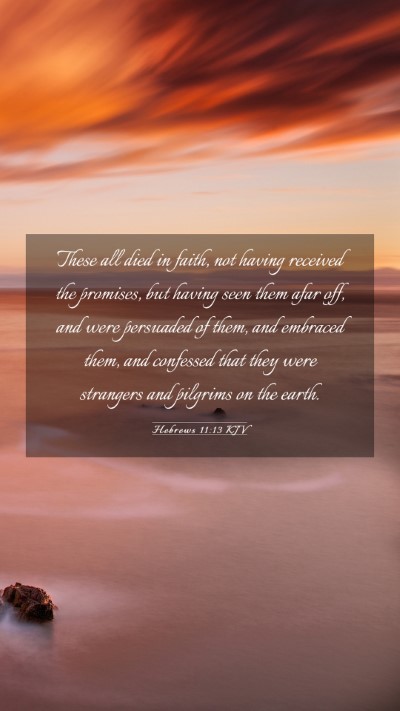 Picture 03 - Hebrews 11:13 KJV Mobile Phone Wallpaper - These all died in faith, not having received the - Mobile Bible Verse Wallpaper
