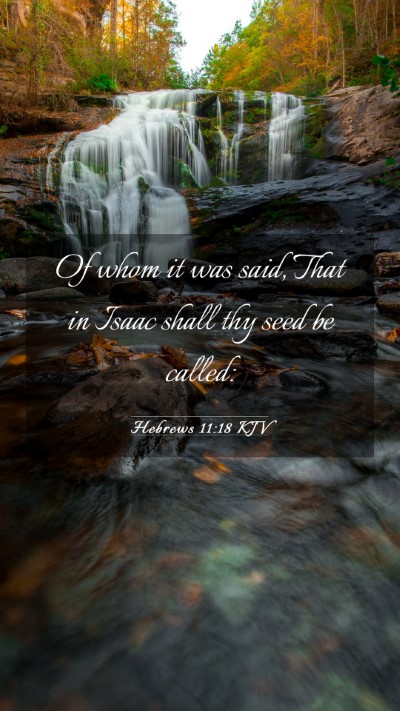 Picture 03 - Hebrews 11:18 KJV Mobile Phone Wallpaper - Of whom it was said, That in Isaac shall thy seed - Mobile Bible Verse Wallpaper