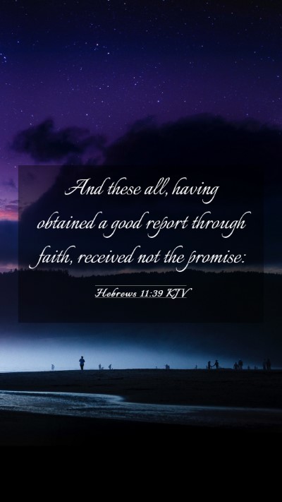 Picture 03 - Hebrews 11:39 KJV Mobile Phone Wallpaper - And these all, having obtained a good report - Mobile Bible Verse Wallpaper