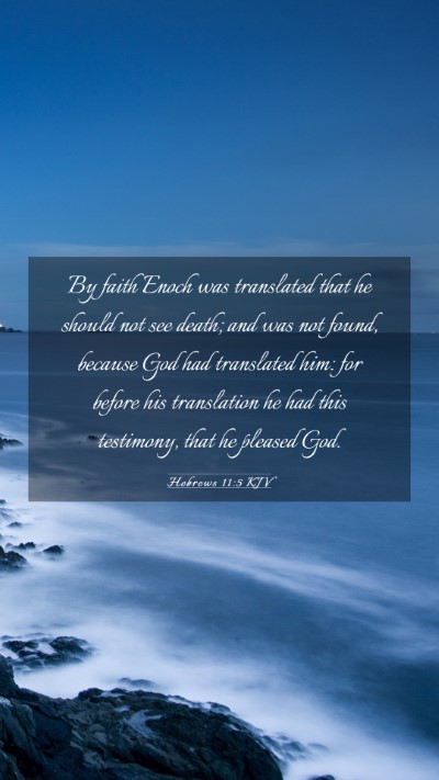 Picture 03 - Hebrews 11:5 KJV Mobile Phone Wallpaper - By faith Enoch was translated that he should not - Mobile Bible Verse Wallpaper