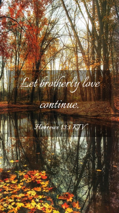 Picture 03 - Hebrews 13:1 KJV Mobile Phone Wallpaper - Let brotherly love - Mobile Bible Verse Wallpaper