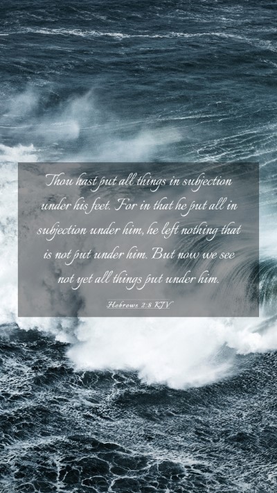 Picture 03 - Hebrews 2:8 KJV Mobile Phone Wallpaper - Thou hast put all things in subjection under his - Mobile Bible Verse Wallpaper