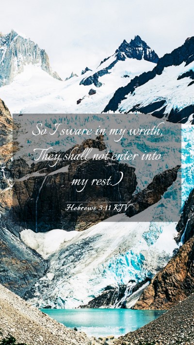 Picture 03 - Hebrews 3:11 KJV Mobile Phone Wallpaper - So I sware in my wrath, They shall not enter into - Mobile Bible Verse Wallpaper