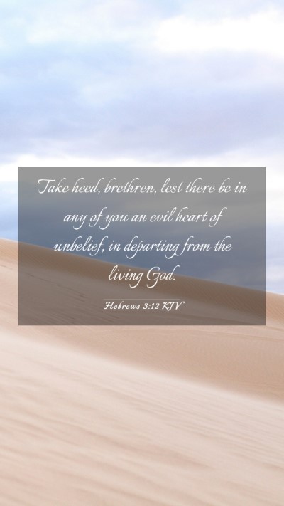 Picture 03 - Hebrews 3:12 KJV Mobile Phone Wallpaper - Take heed, brethren, lest there be in any of you - Mobile Bible Verse Wallpaper
