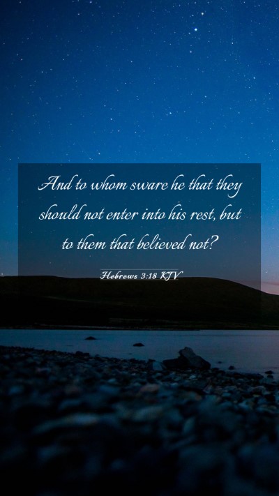 Picture 03 - Hebrews 3:18 KJV Mobile Phone Wallpaper - And to whom sware he that they should not enter - Mobile Bible Verse Wallpaper